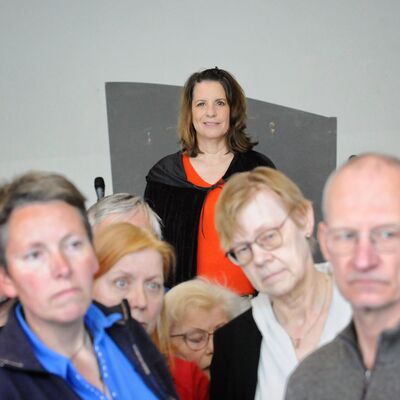 Bild vergr&ouml;&szlig;ern: Probenarbeit zum Stadt-Theater-Spektakel: Stefanie H�ner