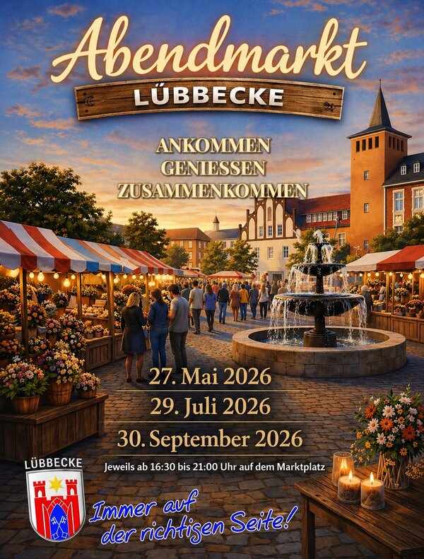 Bild vergr&ouml;&szlig;ern: Flyer Abendmarkt L�bbecke